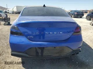 2023 Genesis G70 2.0T with VIN KMTG34TA9PU105285, listed as a Copart auction lot 58724654 with 26,885 mi miles and Salvage Title. Bid and sale history available at DreamBid. Image 6.