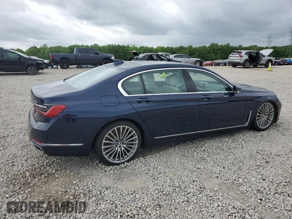 2020 BMW 7 Series 750i xDrive with VIN WBA7U2C03LCD17090, listed as a Copart auction lot 54480795 with 48,260 mi miles and Salvage title. Bid and sale history available at DreamBid. Image 3.