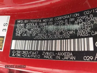 2012 Toyota Prius Two z VIN JTDZN3EU5C3092702, wystawiony jako IAAI lot #42180784 z przebiegiem 211 315 mil mil oraz . Historia ofert i sprzedaży dostępna na DreamBid. Obrazek 9.