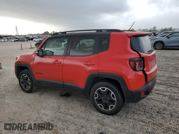 2016 Jeep Renegade Trailhawk with VIN ZACCJBCT1GPD85729, listed as a Copart auction lot 51624705 with 57,944 mi miles and Salvage Title. Bid and sale history available at carsss.com. Image 2.