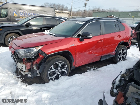 2021 Toyota RAV4 Prime XSE with VIN JTMEB3FV1MD018168, listed as a Copart auction lot 43231865 with 61,832 mi miles and Salvage Title. Bid and sale history available at carsss.com. Image 1.
