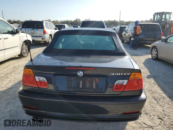 2003 BMW 3 Series 330Ci with VIN WBABS53423JU96915, listed as a Copart auction lot 77735064 with 0 mi miles and Salvage Title. Bid and sale history available at carsss.com. Image 6.