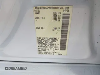 2016 Nissan Altima SV with VIN 1N4AL3AP4GC218983, listed as a IAAI auction lot 41346784 with 167,246 mi miles and . Bid and sale history available at DreamBid. Image 9.