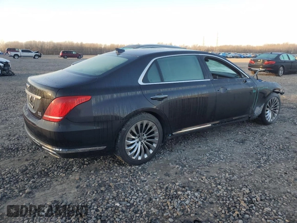 2018 Genesis G90 Ultimate with VIN KMHG54JHXJU041172, listed as a Copart auction lot 46804345 with 39,727 mi miles and Salvage Title. Bid and sale history available at DreamBid. Image 3.