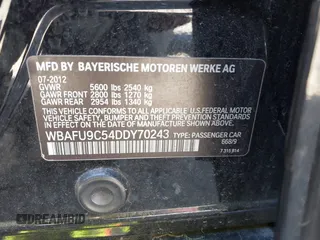 2013 BMW 5 Series 550i xDrive with VIN WBAFU9C54DDY70243, listed as a IAAI auction lot 41812862 with 85,758 mi miles and . Bid and sale history available at carsss.com. Image 9.
