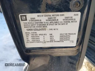2005 Chevrolet Tahoe LS with VIN 1GNEK13Z55J247815, listed as a IAAI auction lot 41335416 with 172,363 mi miles and . Bid and sale history available at DreamBid. Image 9.