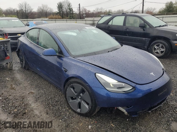 2021 Tesla Model 3 Long Range with VIN 5YJ3E1EB6MF923931, listed as a Copart auction lot 51829505 with 45,389 mi miles and Salvage Title. Bid and sale history available at carsss.com. Image 4.