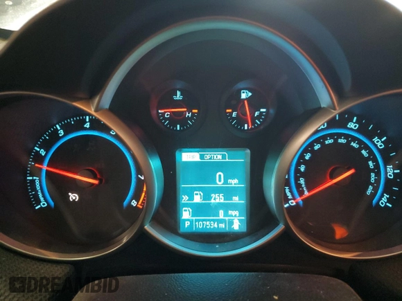 2014 Chevrolet Cruze 2LT with VIN 1G1PE5SB5E7369066, listed as a Copart auction lot 54542795 with 107,534 mi miles and Salvage title. Bid and sale history available at DreamBid. Image 9.