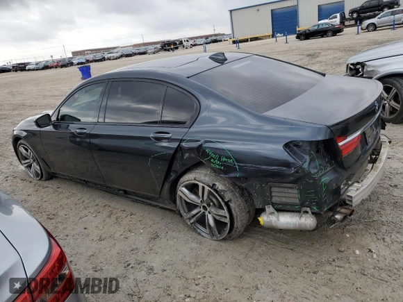 2018 BMW 7 Series 750i with VIN WBA7F0C55JGM23795, listed as a Copart auction lot 81168143 with 114,285 mi miles and Salvage Title. Bid and sale history available at carsss.com. Image 2.