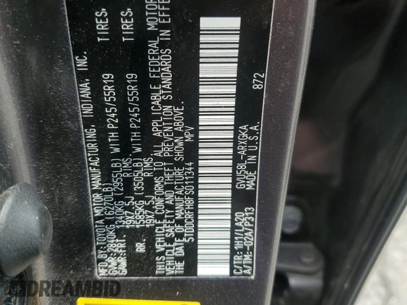 2015 Toyota Highlander Limited with VIN 5TDDCRFH8FS011344, listed as a Copart auction lot 60084105 with 224,095 mi miles and Salvage title. Bid and sale history available at DreamBid. Image 13.