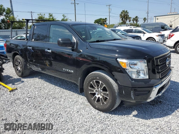 2021 Nissan Titan SV with VIN 1N6AA1EE9MN524930, listed as a Copart auction lot 52069845 with 44,280 mi miles and Salvage Title. Bid and sale history available at DreamBid. Image 4.