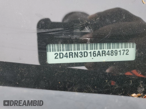 2010 Dodge Grand Caravan Hero with VIN 2D4RN3D16AR489172, listed as a Copart auction lot 50239065 with 260,251 mi miles and Salvage Title. Bid and sale history available at DreamBid. Image 13.