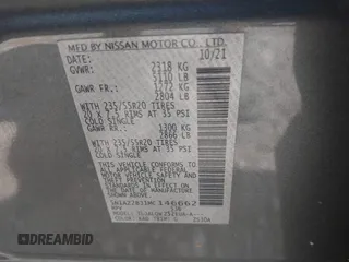 2021 Nissan Murano SV z VIN 5N1AZ2BJ1MC146662, wystawiony jako IAAI lot #42094316 z przebiegiem 36 369 mil mil oraz . Historia ofert i sprzedaży dostępna na DreamBid. Obrazek 9.