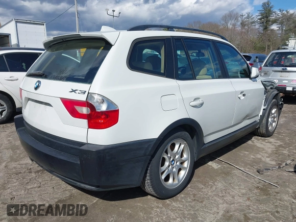 2004 BMW X3 2.5i with VIN WBXPA73404WC36868, listed as a IAAI auction lot 41835216 with 117,991 mi miles. Bid and sale history available at carsss.com. Image 4.