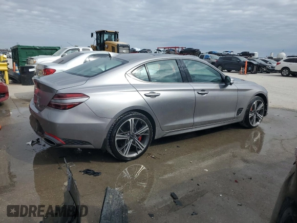 2024 Genesis G70 Sport Advanced with VIN KMTG54SE8RU138988, listed as a Copart auction lot 42835125 with 6,200 mi miles and Salvage Title. Bid and sale history available at DreamBid. Image 3.