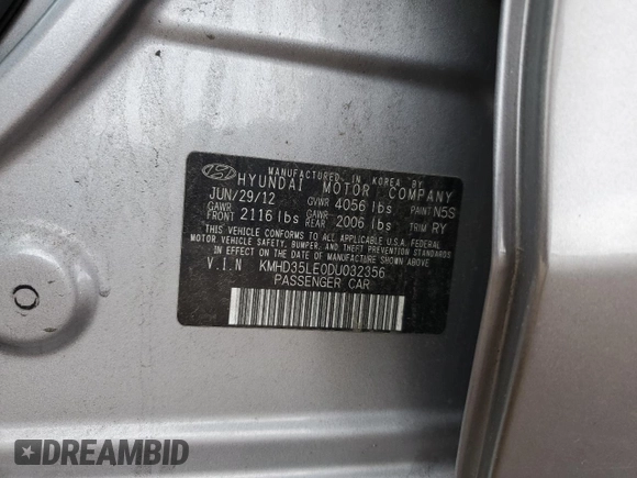 2013 Hyundai Elantra GT with VIN KMHD35LE0DU032356, listed as a Copart auction lot 73402554 with 215,625 mi miles and Salvage Title. Bid and sale history available at carsss.com. Image 13.