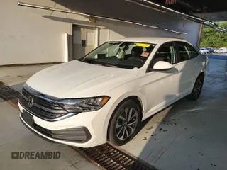 2024 Volkswagen Jetta S with VIN 3VW5M7BU1RM043062, listed as a IAAI auction lot 42851013 with 27,308 mi miles and . Bid and sale history available at DreamBid. Image 1.