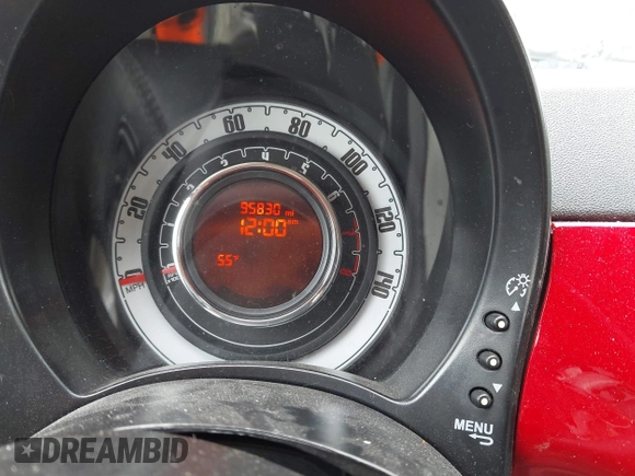 2013 FIAT 500 Lounge with VIN 3C3CFFER8DT677980, listed as a IAAI auction lot 41914691 with 95,830 mi miles and . Bid and sale history available at DreamBid. Image 7.