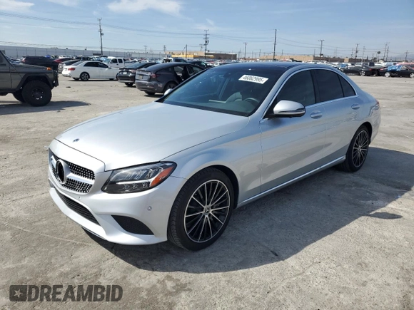 2021 Mercedes-Benz C 300 with VIN W1KWF8DB9MR605631, listed as a Copart auction lot 46062995 with 23,165 mi miles and Salvage Title. Bid and sale history available at carsss.com. Image 1.
