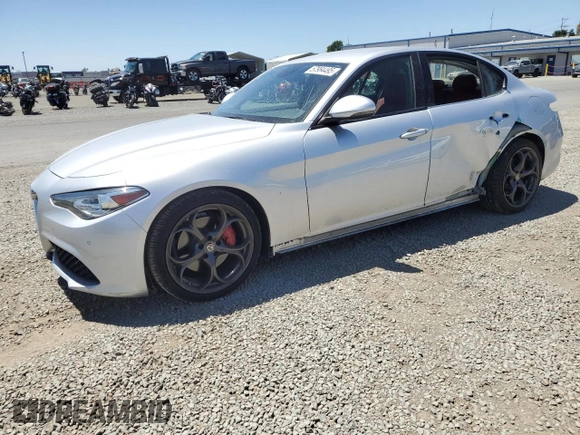 2019 Alfa Romeo Giulia Ti Sport with VIN ZARFAMBN5K7605302, listed as a Copart auction lot 57984495 with 31,372 mi miles and Salvage title. Bid and sale history available at DreamBid. Image 1.