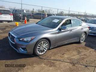 2019 Infiniti Q50 3.0t LUXE with VIN JN1EV7AP7KM513059, listed as a IAAI auction lot 41737122 with 77,337 mi miles. Bid and sale history available at carsss.com. Image 2.