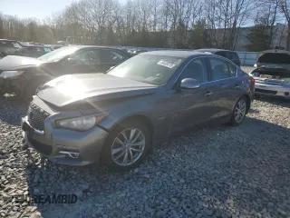 2014 Infiniti Q50 Hybrid Premium with VIN JN1AV7ARXEM700705, listed as a Copart auction lot 49488575 with Not Provided miles and Clean Title. Bid and sale history available at DreamBid. Image 1.