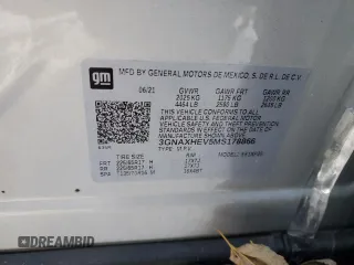 2021 Chevrolet Equinox LS with VIN 3GNAXHEV5MS178866, listed as a Copart auction lot 54154455 with Not Provided miles and Salvage Title. Bid and sale history available at DreamBid. Image 13.