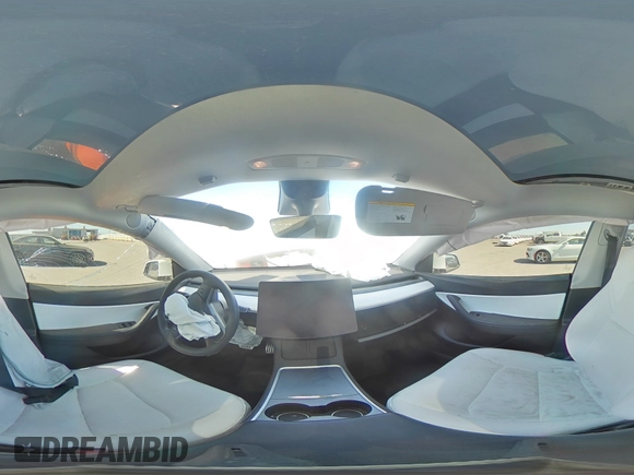 2022 Tesla Model Y Performance with VIN 7SAYGDEF9NF392197, listed as a Copart auction lot 57259105 with 43,400 mi miles and Salvage title. Bid and sale history available at DreamBid. Image 14.