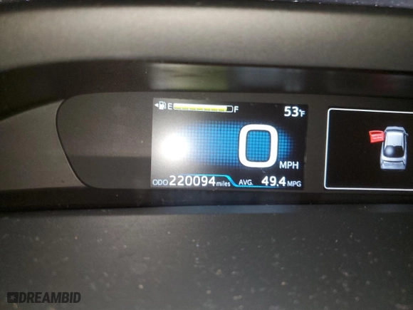 2017 Toyota Prius Two with VIN JTDKARFU7H3038209, listed as a Copart auction lot 86342454 with 220,094 mi miles and Non Repairable. Bid and sale history available at carsss.com. Image 9.