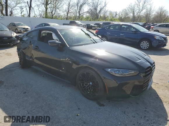 2021 BMW M4 with VIN WBS53AZ08MCF95296, listed as a Copart auction lot 51476735 with Not provided miles and Salvage title. Bid and sale history available at DreamBid. Image 4.