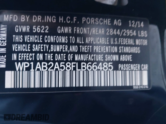 2015 Porsche Macan S z VIN WP1AB2A58FLB66485, wystawiony jako IAAI lot #41965922 z przebiegiem 69 812 mil mil oraz . Historia ofert i sprzedaży dostępna na DreamBid. Obrazek 9.