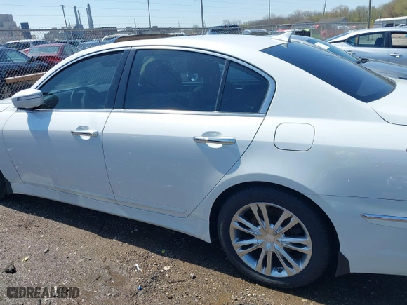2013 Hyundai Genesis 3.8L with VIN KMHGC4DDXDU238054, listed as a IAAI auction lot 41957297 with 195,383 mi miles. Bid and sale history available at carsss.com. Image 14.