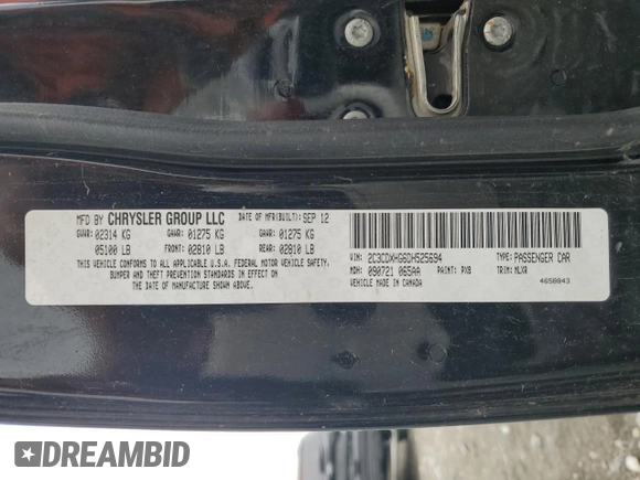 2013 Dodge Charger SXT z VIN 2C3CDXHG6DH525694, wystawiony jako Copart lot #54911495 z przebiegiem 189 992 mil mil oraz Szkoda całkowita • Salvage title. Historia ofert i sprzedaży dostępna na DreamBid. Obrazek 13.