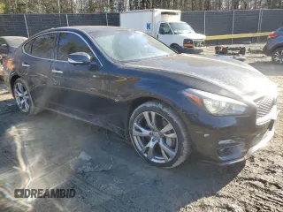 2019 Infiniti Q70 Luxe with VIN JN1BY1ARXKM585270, listed as a Copart auction lot 42320385 with 94,206 mi miles and Salvage Title. Bid and sale history available at DreamBid. Image 4.