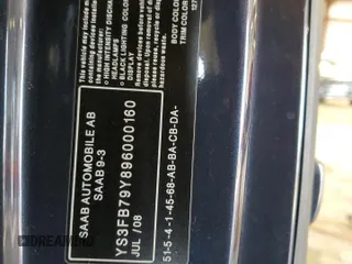2009 Saab 9-3 Comfort z VIN YS3FB79Y896000160, wystawiony jako Copart lot #72014694 z przebiegiem 89 533 mil mil oraz Szkoda całkowita • Salvage title. Historia ofert i sprzedaży dostępna na DreamBid. Obrazek 12.