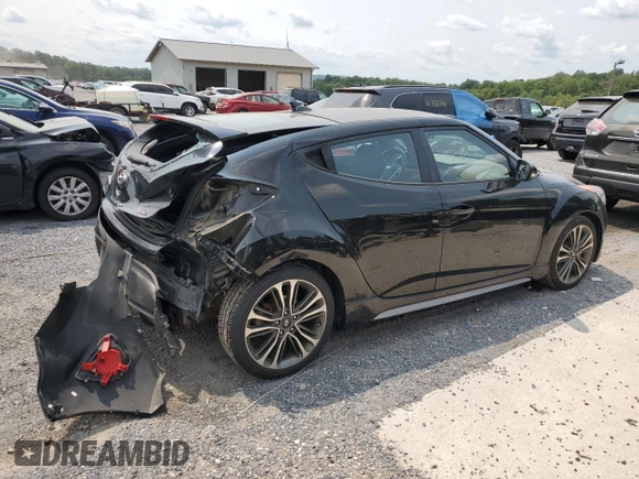 2016 Hyundai Veloster Turbo with VIN KMHTC6AE2GU263929, listed as a Copart auction lot 61876963 with 55,108 mi miles. Bid and sale history available at carsss.com. Image 3.