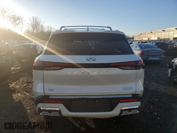 2022 Infiniti QX60 Sensory with VIN 5N1DL1GS8NC332839, listed as a Copart auction lot 85265524 with 7,863 mi miles and Salvage title. Bid and sale history available at DreamBid. Image 6.