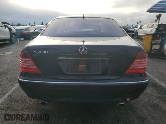 2001 Mercedes-Benz S-Class with VIN WDBNG70J91A187655, listed as a Copart auction lot 45031925 with 104,164 mi miles and Salvage Title. Bid and sale history available at carsss.com. Image 6.