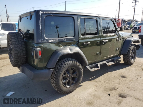 2022 Jeep Wrangler Unlimited Sport S with VIN 1C4HJXDG2NW196267, listed as a Copart auction lot 52739885 with 18,547 mi miles and Salvage Title. Bid and sale history available at carsss.com. Image 3.