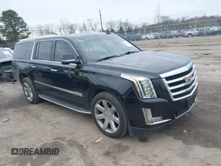 2018 Cadillac Escalade ESV Luxury z VIN 1GYS4HKJXJR381218, wystawiony jako IAAI lot #41462606 z przebiegiem 105 648 mil mil oraz . Historia ofert i sprzedaży dostępna na DreamBid. Obrazek 1.
