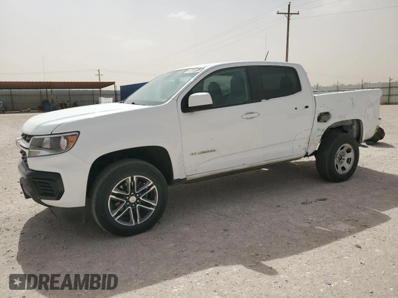 2021 Chevrolet Colorado 2WD Work Truck with VIN 1GCGSBEN6M1187687, listed as a Copart auction lot 47236795 with 27,107 mi miles and Salvage title. Bid and sale history available at DreamBid. Image 1.