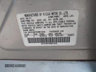 2012 Infiniti G25 Journey with VIN JN1DV6AP5CM810404, listed as a IAAI auction lot 42294231 with 200,361 mi miles and . Bid and sale history available at DreamBid. Image 9.