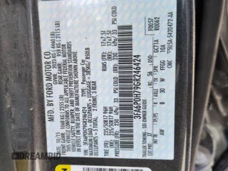 2016 Ford Fusion SE with VIN 3FA6P0H79GR246424, listed as a Copart auction lot 57166155 with 39,270 mi miles and Salvage title. Bid and sale history available at DreamBid. Image 12.