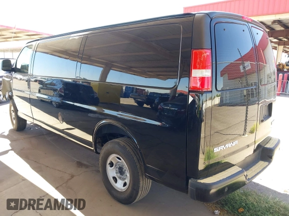 2023 GMC Savana Cargo with VIN 1GTW7BFP1P1165243, listed as a IAAI auction lot 42074066 with 14,530 mi miles. Bid and sale history available at carsss.com. Image 3.