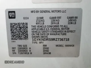 2024 Cadillac XT5 AWD Premium Luxury z VIN 1GYKNDRS9RZ736718, wystawiony jako Copart lot #56117375 z przebiegiem 9 147 mil mil oraz Szkoda całkowita • Salvage title. Historia ofert i sprzedaży dostępna na DreamBid. Obrazek 13.