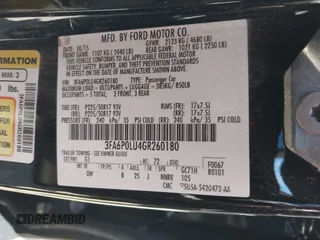 2016 Ford Fusion SE Hybrid z VIN 3FA6P0LU4GR260180, wystawiony jako IAAI lot #42508932 z przebiegiem 97 475 mil mil oraz . Historia ofert i sprzedaży dostępna na DreamBid. Obrazek 9.