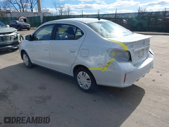 2021 Mitsubishi Mirage G4 ES with VIN ML32FUFJXMHF03367, listed as a IAAI auction lot 41689389 with 19,898 mi miles. Bid and sale history available at carsss.com. Image 3.