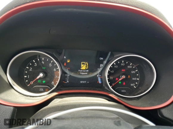 2019 Jeep Compass Trailhawk with VIN 3C4NJDDB4KT790351, listed as a Copart auction lot 48588285 with 67,417 mi miles and Salvage Title. Bid and sale history available at DreamBid. Image 9.