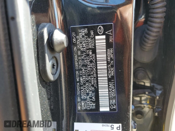 2021 Lexus UX with VIN JTHX9JBH5M2054268, listed as a Copart auction lot 45016343 with 14,692 mi miles. Bid and sale history available at carsss.com. Image 14.