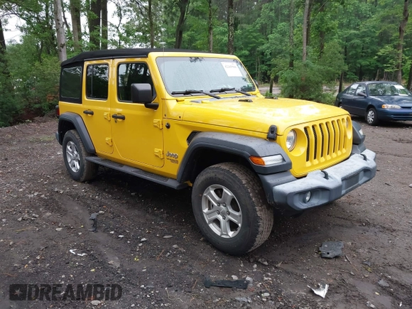 2019 Jeep Wrangler Unlimited Sport S z VIN 1C4HJXDNXKW565788, wystawiony jako IAAI lot #42265966 z przebiegiem 10 695 mil mil oraz . Historia ofert i sprzedaży dostępna na DreamBid. Obrazek 1.